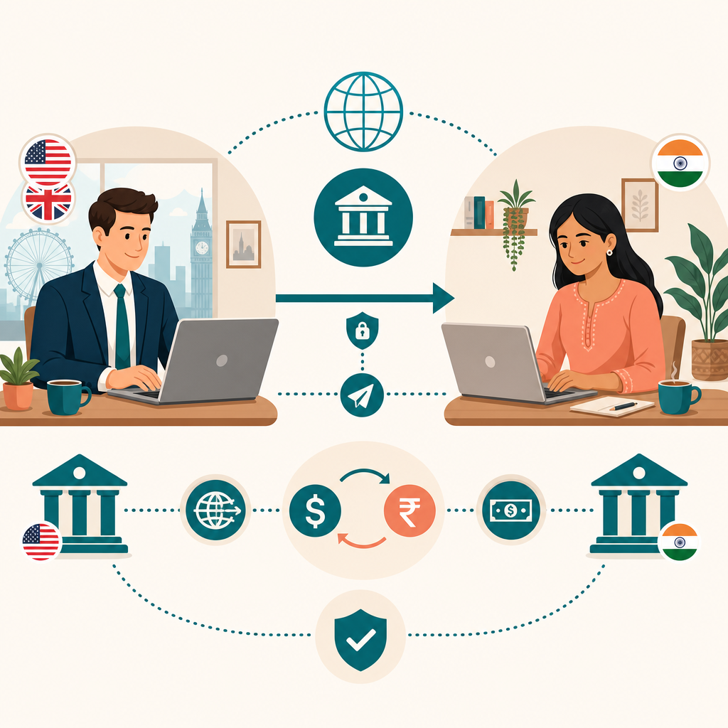 Foreign client paying an Indian freelancer through the banking system