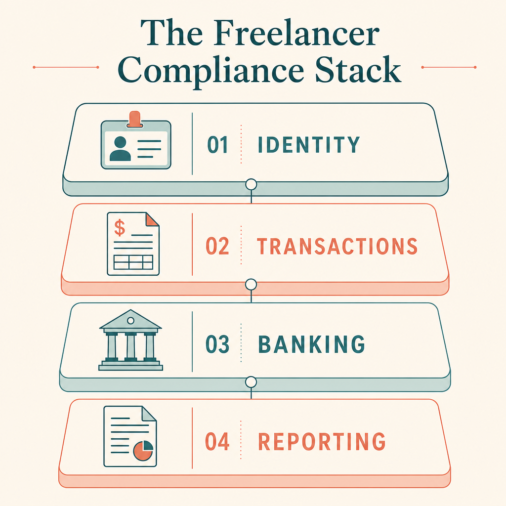 The Freelancer Compliance Stack — Identity, Transactions, Banking, Reporting